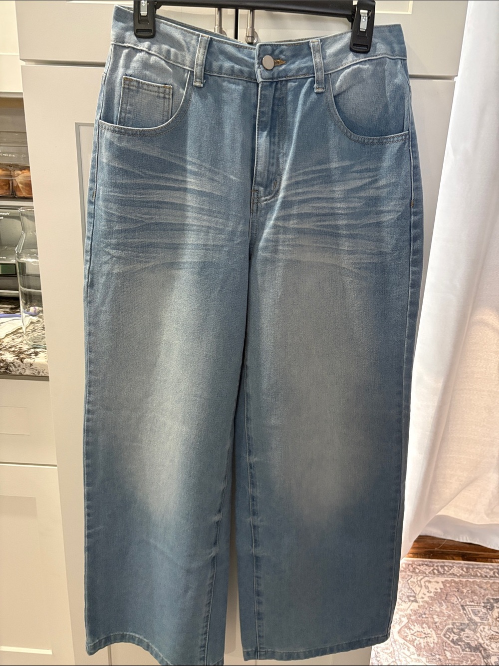 High-Rise Wide Leg Jeans in Light Blue Wash